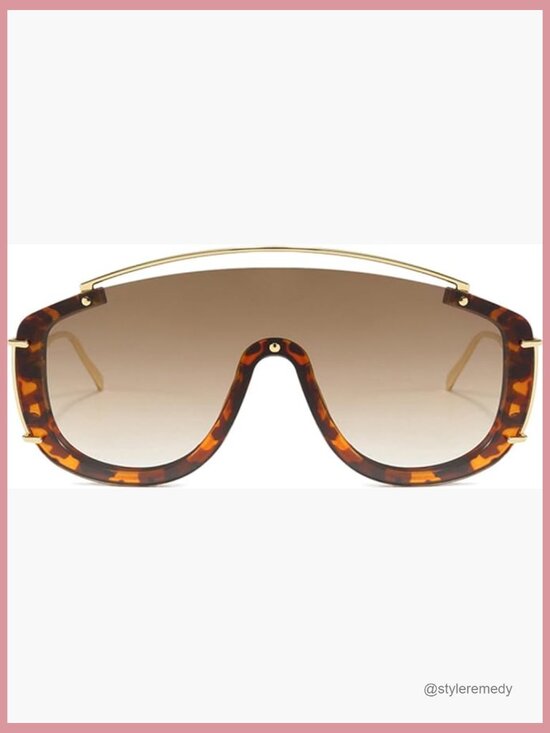Oversized Retro Shield Sunglasses with UV400 Protection main image 6